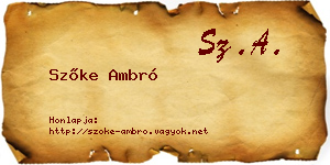 Szőke Ambró névjegykártya