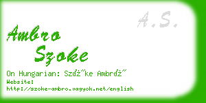 ambro szoke business card